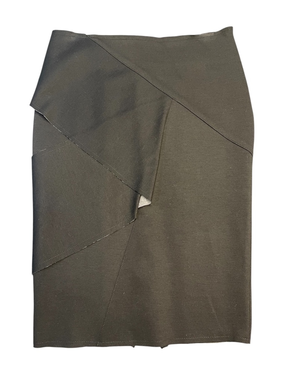 Philippe Dubuc Black Pencil Skirt with Pleat Details Size Medium